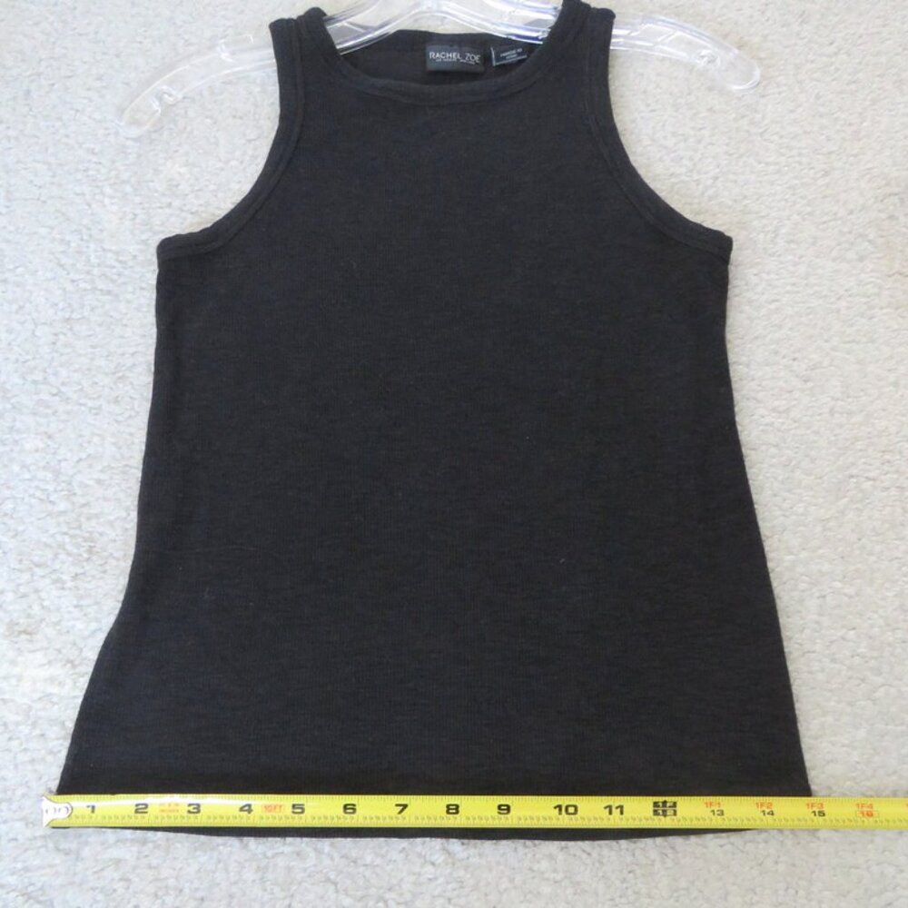 Rachel Zoe Size Small Black High Neck Ribbed Sleeveless Tank Top